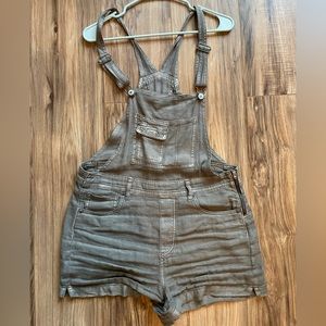 American eagle linen overall shorts
